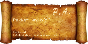 Pekker Anikó névjegykártya